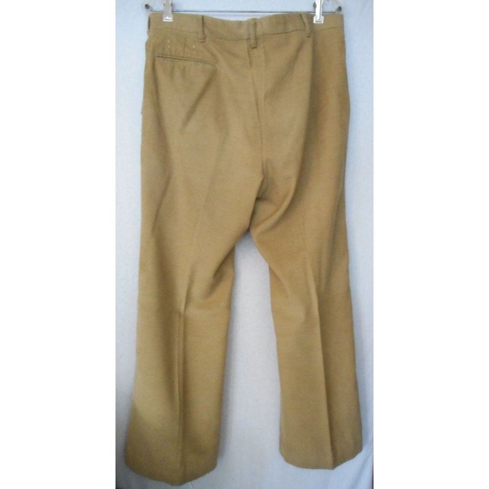 Beige/Khaki Tan lightweight thin corduroy flat front Pants Men's W 36 - Picture 3 of 7